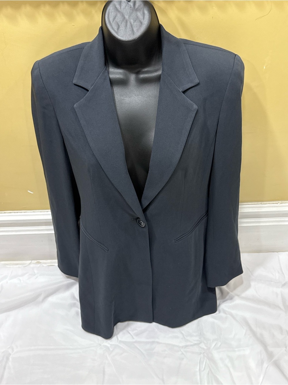 Ganni Black Single-Button Tailored Blazer